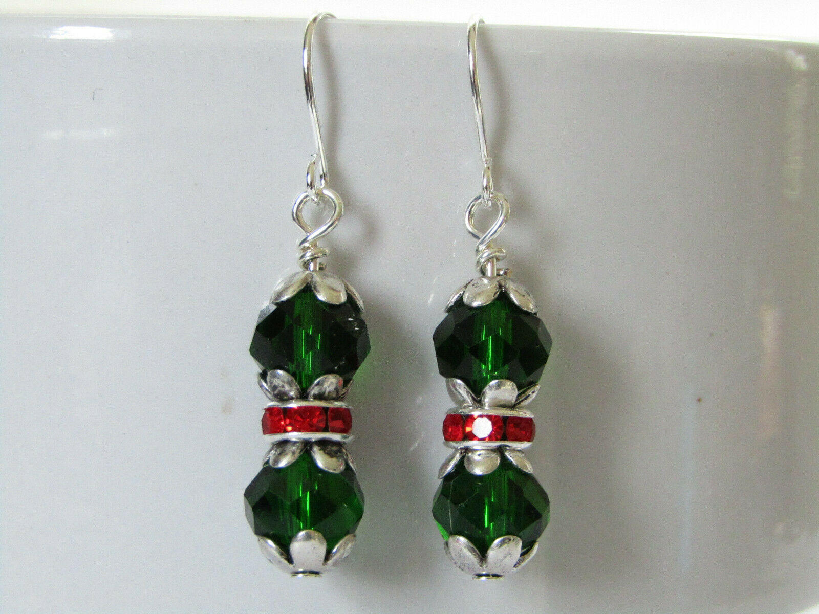Christmas Green Crystal Earrings