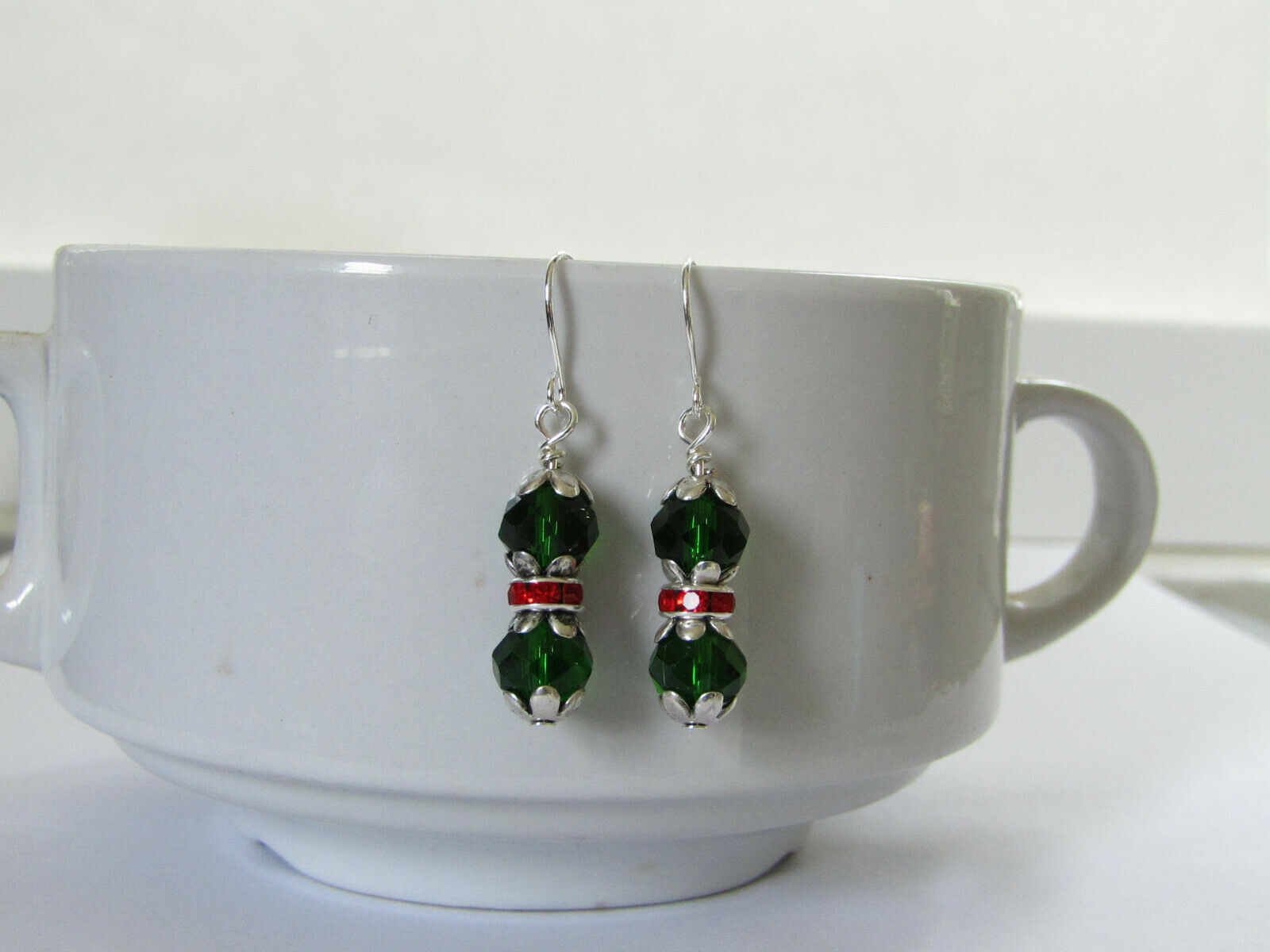 Christmas Green Crystal Earrings