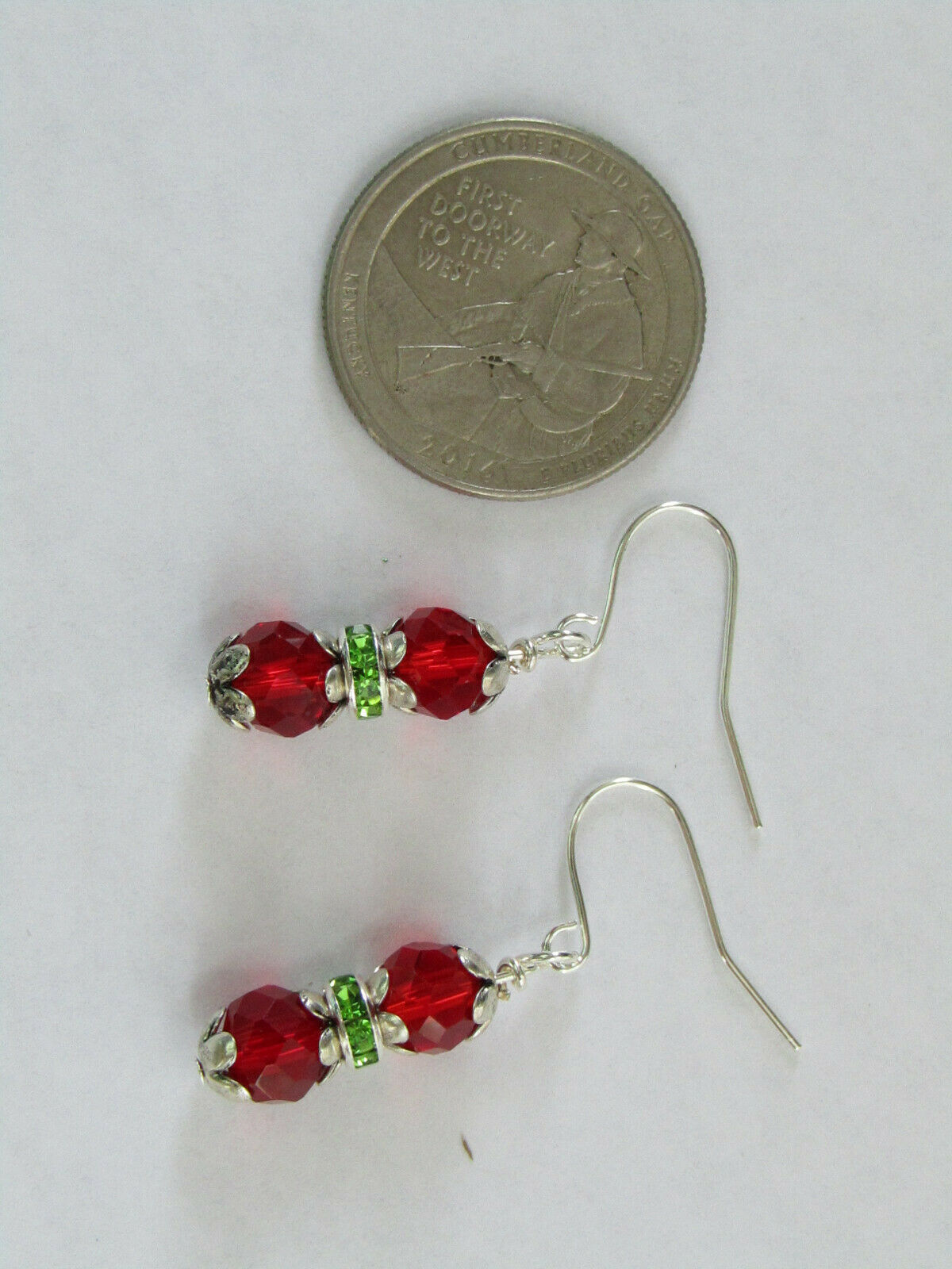 Red Crystal Christmas Earrings