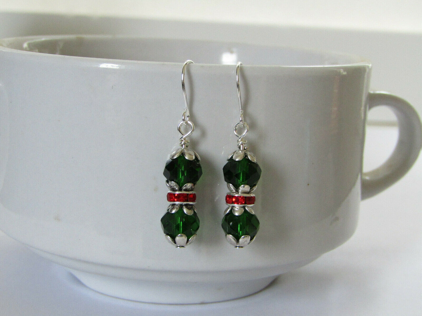 Christmas Green Crystal Earrings