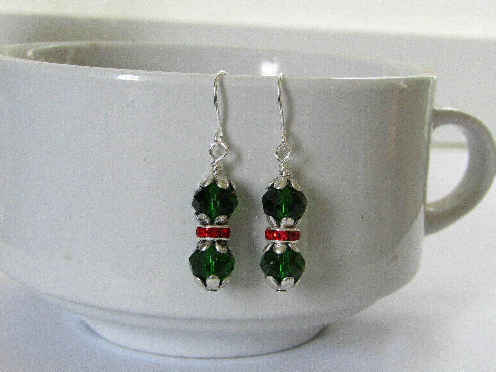 Christmas Green Crystal Earrings