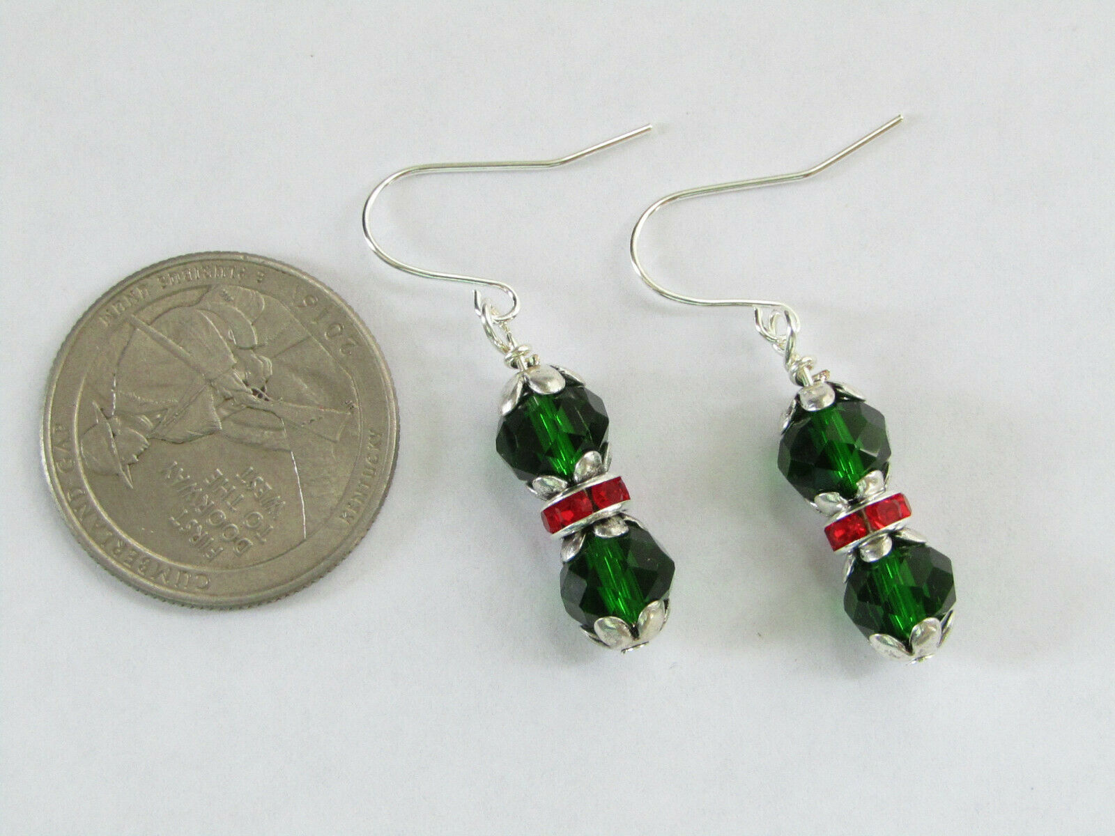 Christmas Green Crystal Earrings
