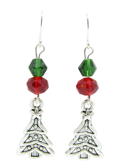 Christmas Tree Dangle Earrings 