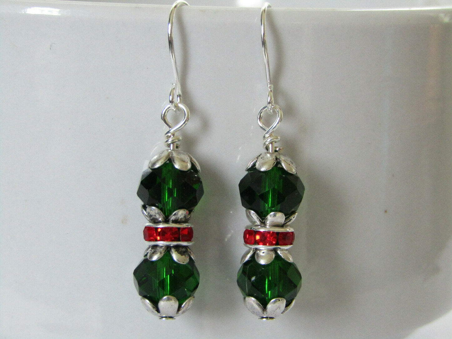 Christmas Green Crystal Earrings