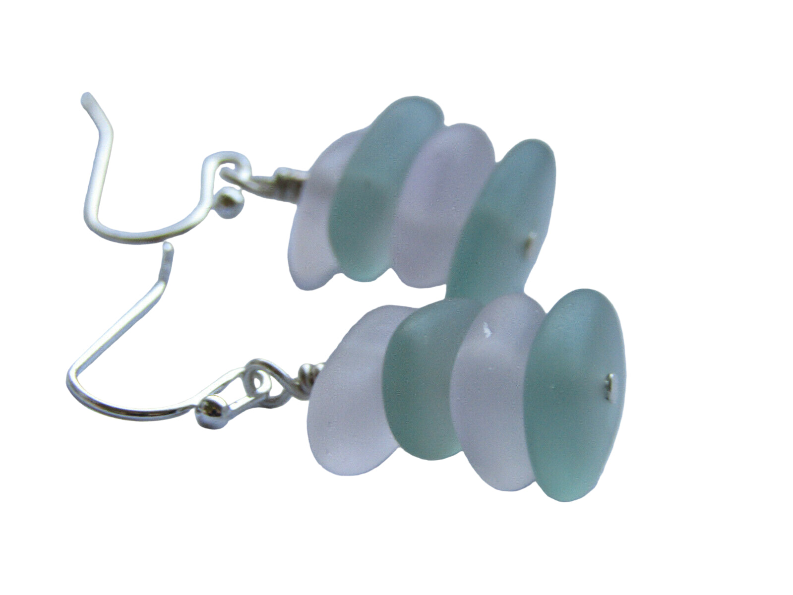 Aqua Sea Glass Earrings 